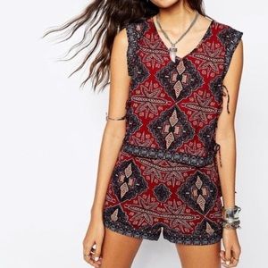 NWT Free People Red Adjustable Side Tie Top Size 6